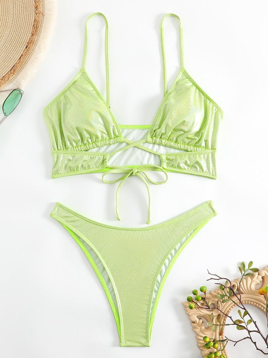 Ensemble de bikini taille haute