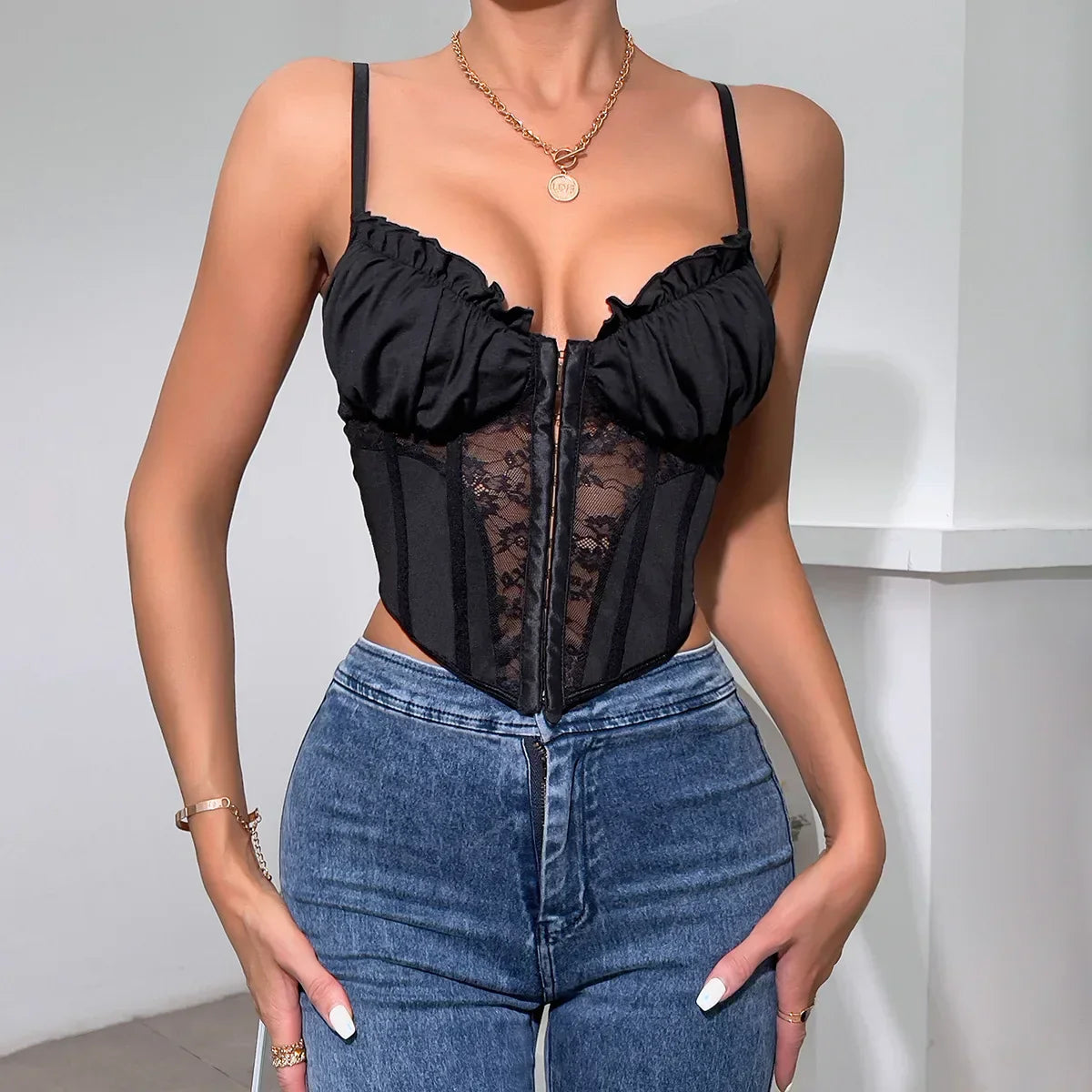 Soutien-gorge transparent avec fermeture à l'avant