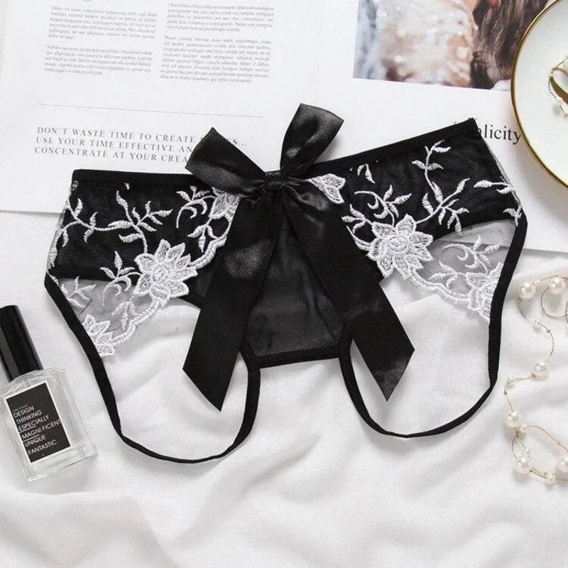 Blanc Culotte Ouverte pour Femme Sensuelle