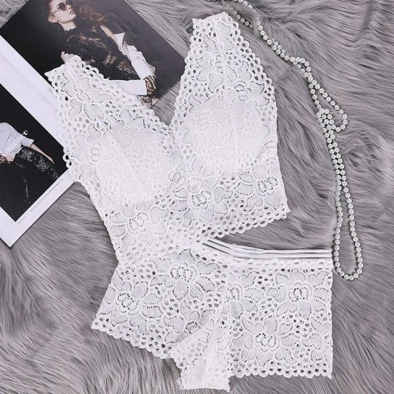 Blanc Ensemble de Sous-Vêtements Sexy - Lingerie en Dentelle