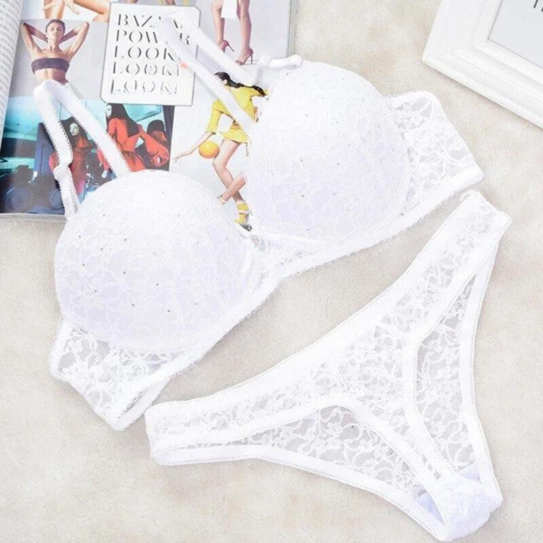 Blanc Lingerie & Soutien-Gorge Balconnet - Ensemble 2 pièces