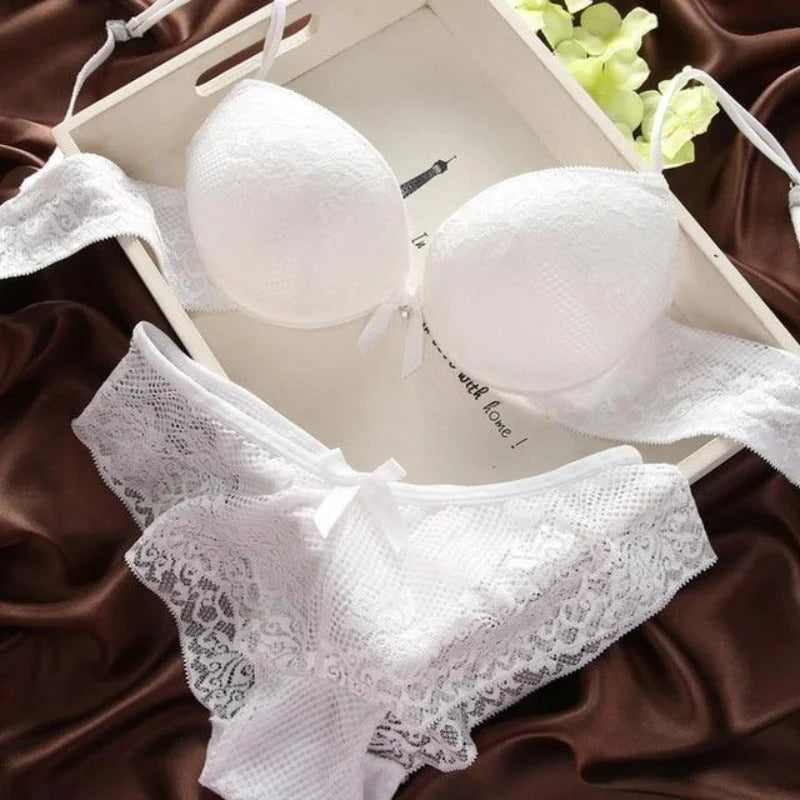 Blanc Lingerie & Soutien-Gorge Balconnet - Ensemble 2 pièces