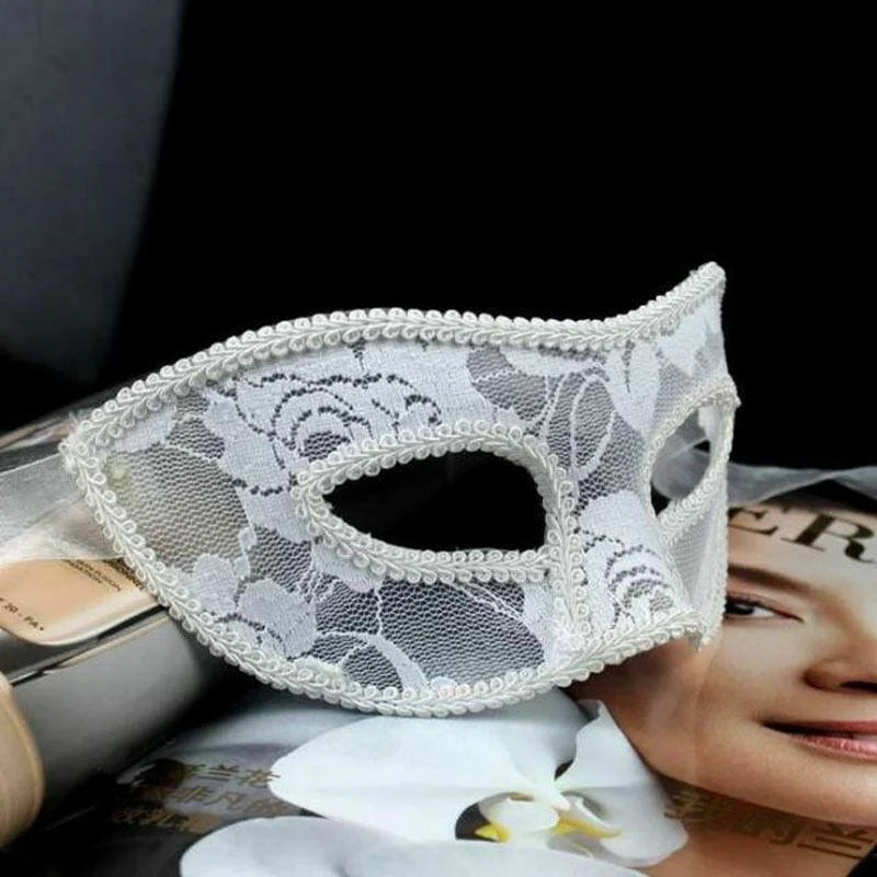 Blanc Masque pour les yeux en dentelle