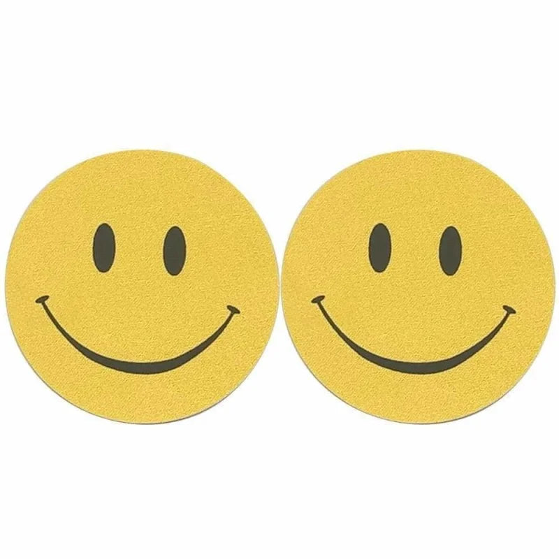 Cache-tétons autoadhésif - avec emoji - jaune / universelle