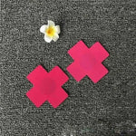 Cache-tétons autoadhésif - forme de croix - rose / universelle