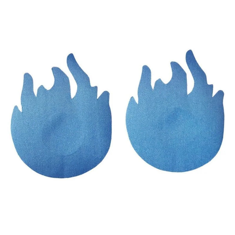 Cache-tétons autoadhésif - forme de flamme - bleu / universelle