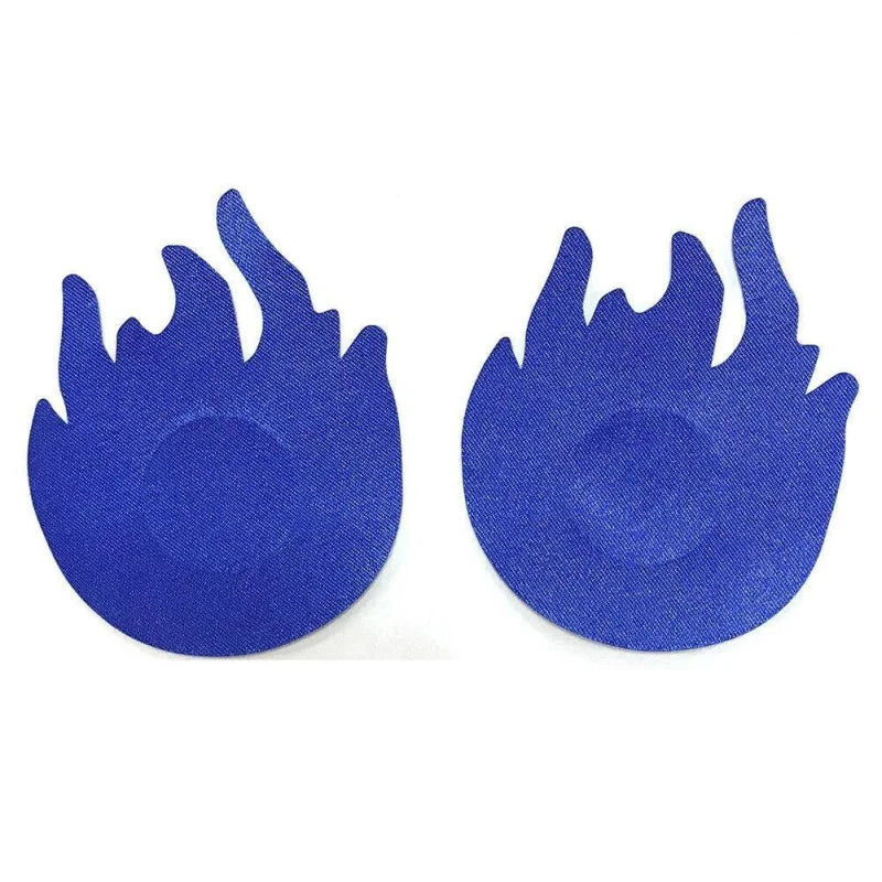 Cache-tétons autoadhésif - forme de flamme - bleu marine / universelle