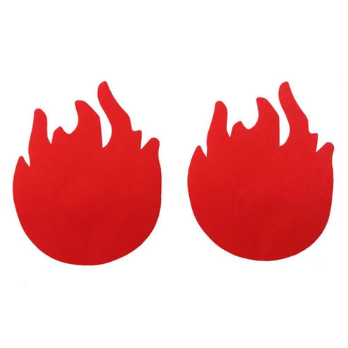 Cache-tétons autoadhésif - forme de flamme - rouge / universelle