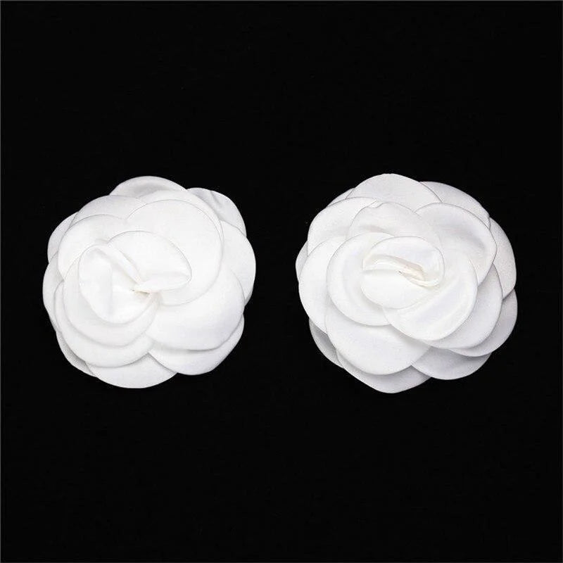 Cache-tétons autoadhésifs - fleur de rose - blanc / universelle