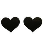 Cache-tétons autoadhésifs - forme de cœur - noir / universelle