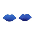 Cache-tétons autoadhésifs - forme de lèvres - bleu / universelle