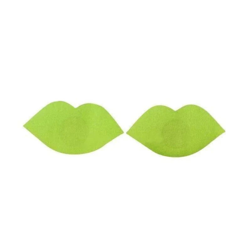 Cache-tétons autoadhésifs - forme de lèvres - vert / universelle
