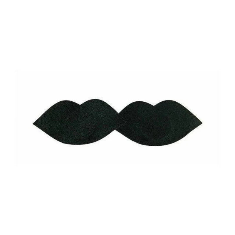 Cache-tétons autoadhésifs - forme de lèvres - noir / universelle