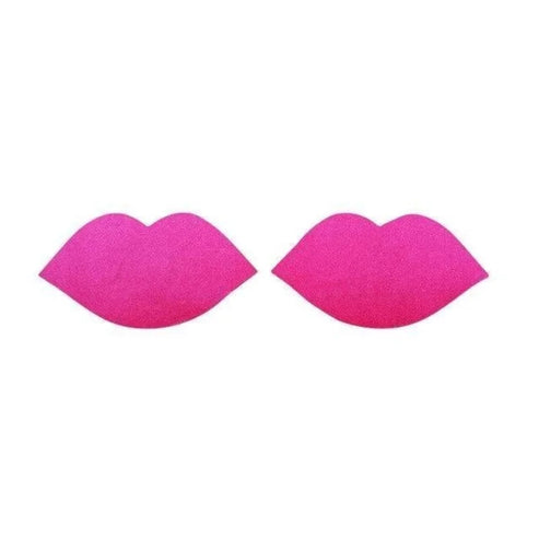 Cache-tétons autoadhésifs - forme de lèvres - rose / universelle