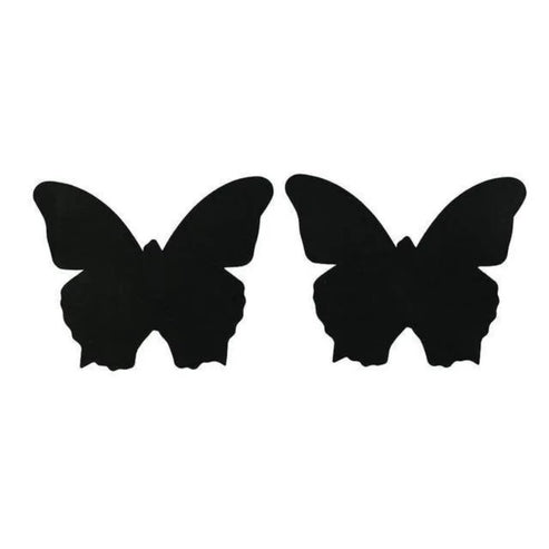 Cache-tétons autoadhésifs - forme de papillon - noir / universelle