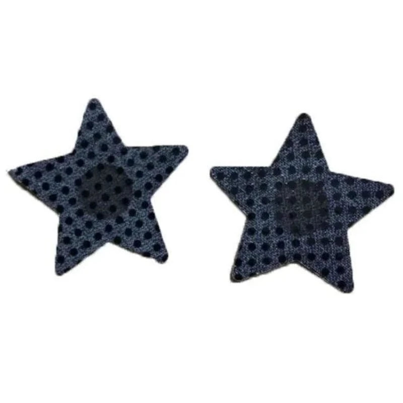 Cache-tétons autoadhésifs - forme d’étoile - noir / universelle
