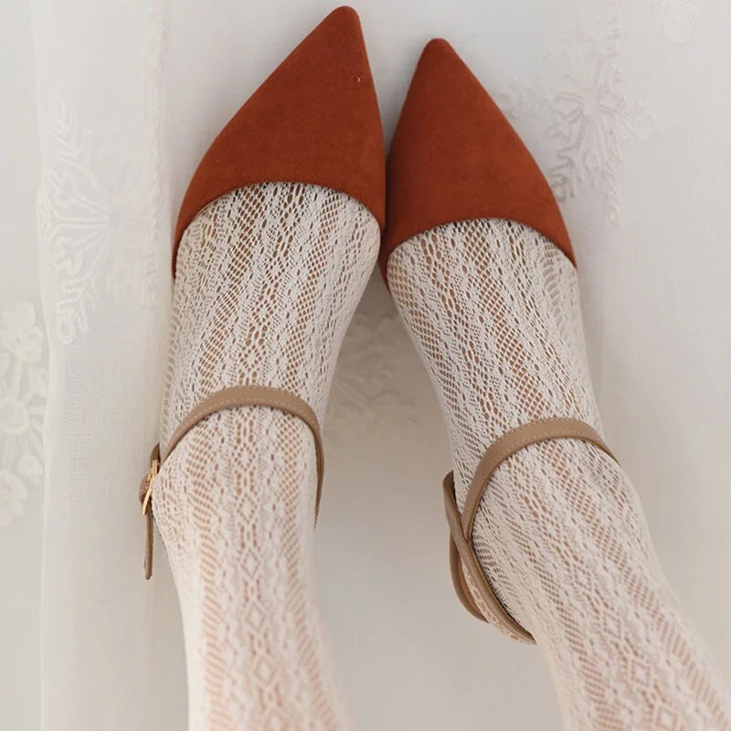 Collants femme rétro délicats