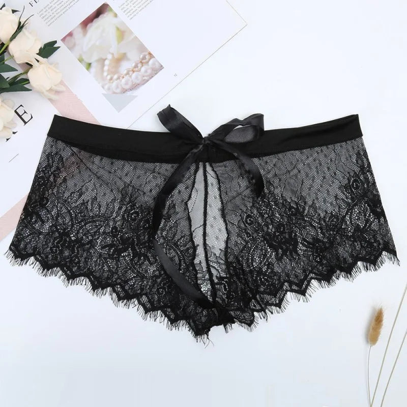 Culotte Sexy en Dentelle - Nœud Décoratif