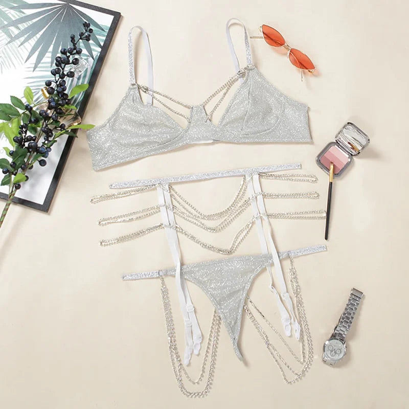 Ensemble de lingerie brillant