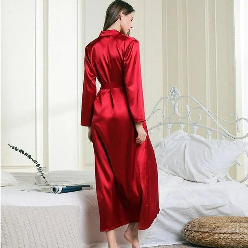 Kimono Féminin - Déshabillé Long en Satin