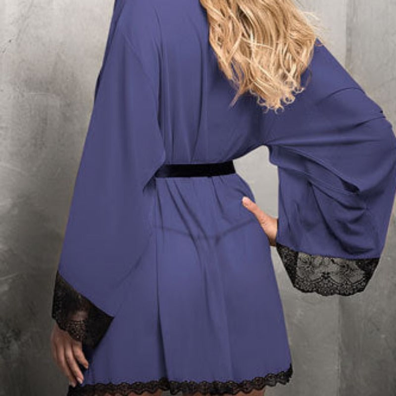 Kimono Femme - Déshabillé avec Dentelle Sexy