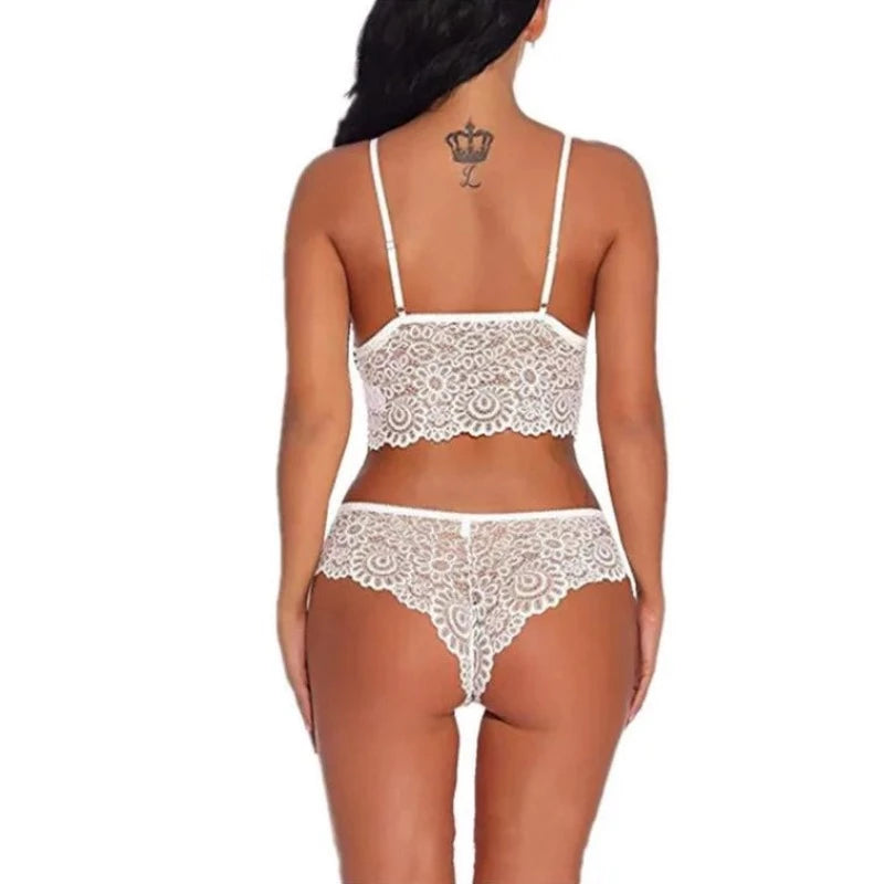 Lingerie Fine Décolleté Profond - Ensemble 2 Pièces