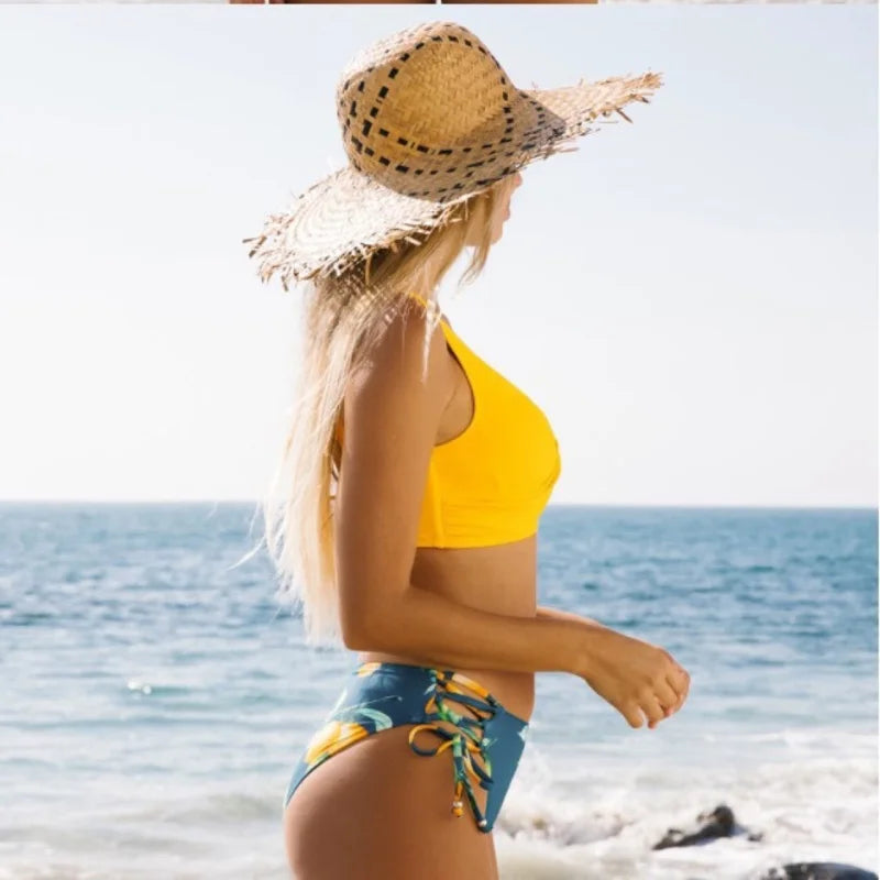 Maillot de bain deux pièces bikini à nouer