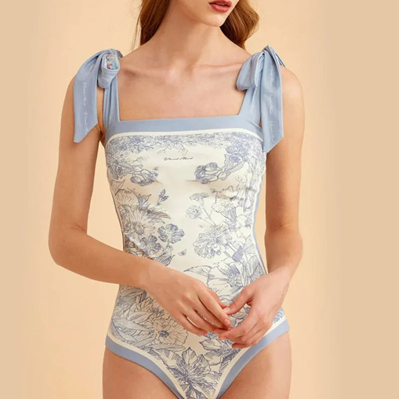 Maillot de bain une pièce fleuri réversible