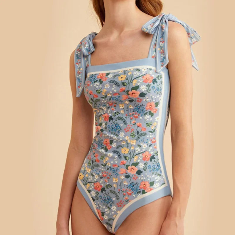 Maillot de bain une pièce fleuri réversible