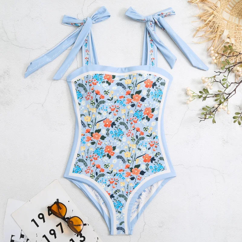 Maillot de bain une pièce fleuri réversible