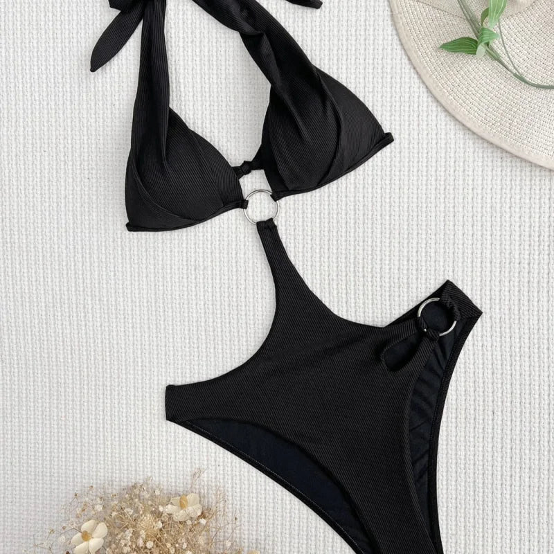 Maillot de bain une pièce texturé ajouré