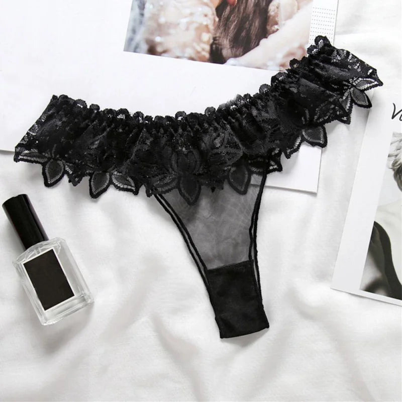 Noir String en Dentelle - Franges décoratives