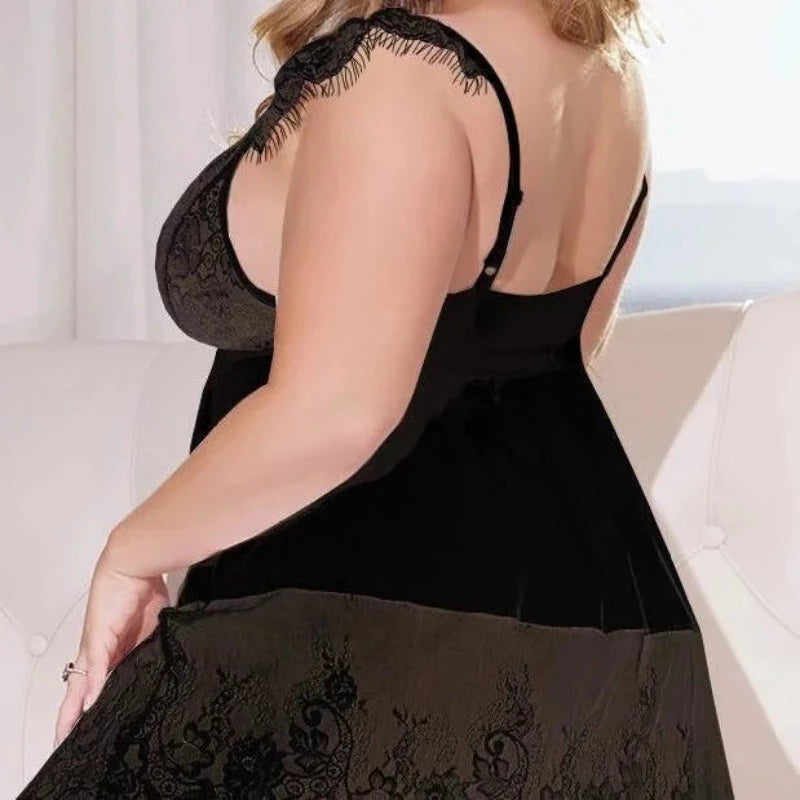 Nuisette Décolletée Sexy - Grande Taille