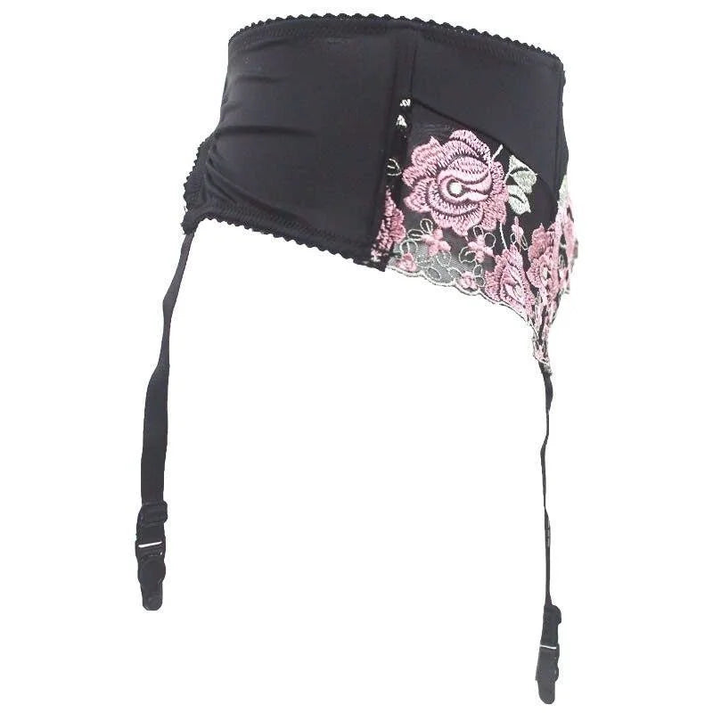 Porte-jarretelles à fleurs