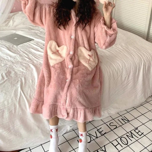 Pyjama chaud pour femme - rose / s