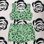 Pyjama classique à imprimé léopard - vert / s