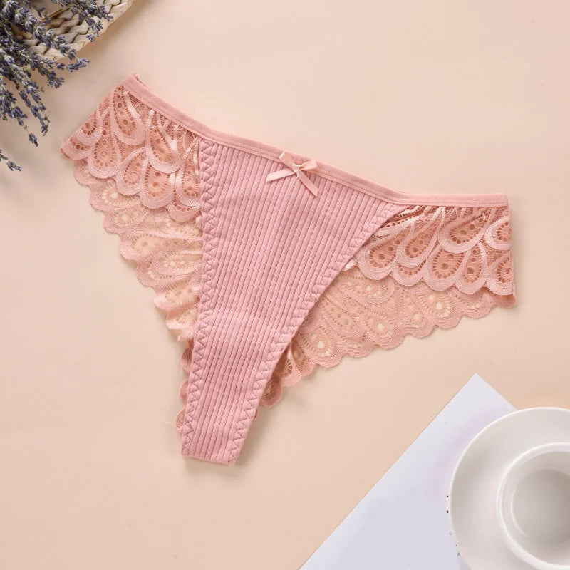 Rose Culotte côtelée avec dentelle