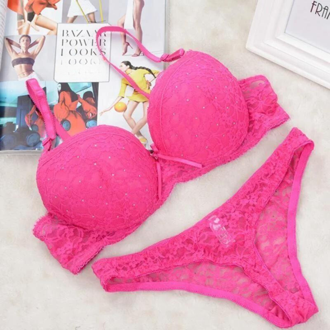 Rose Lingerie & Soutien-Gorge Balconnet - Ensemble 2 pièces