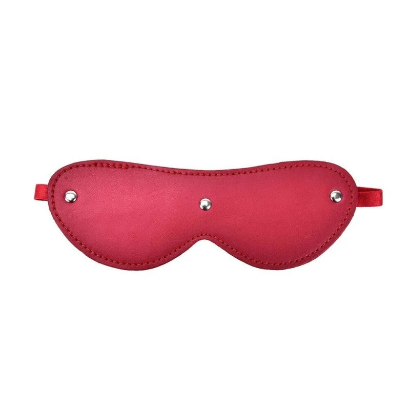 Rouge Masque pour les yeux en cuir
