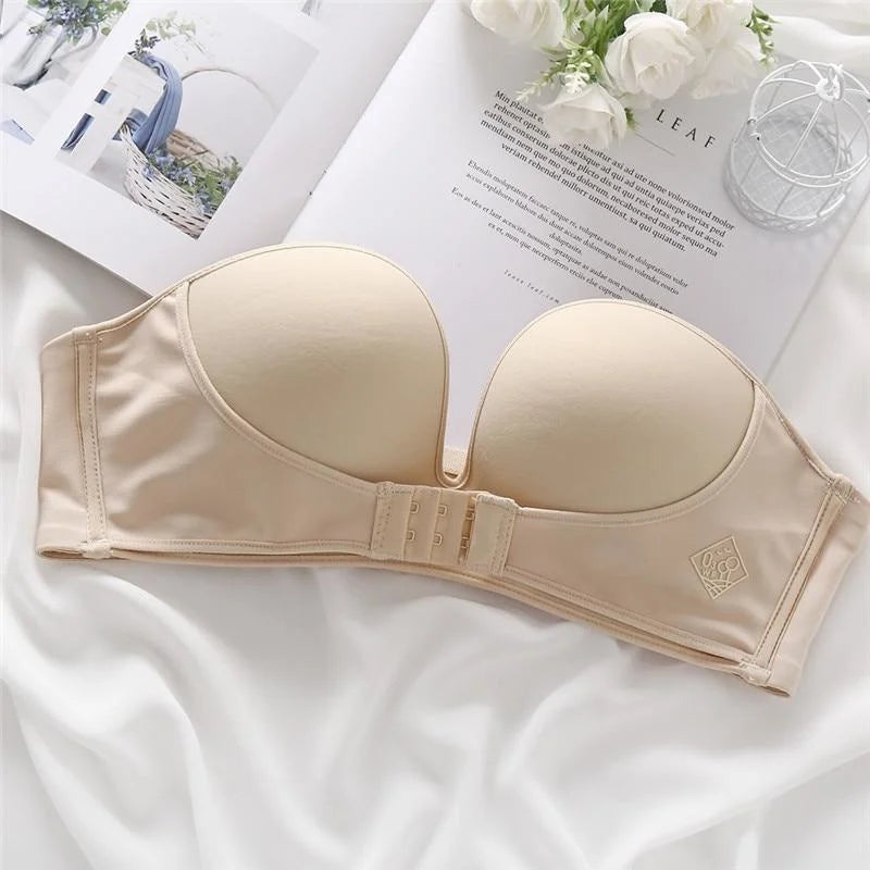 Beige Soutien-gorge avec fermeture sur le devant