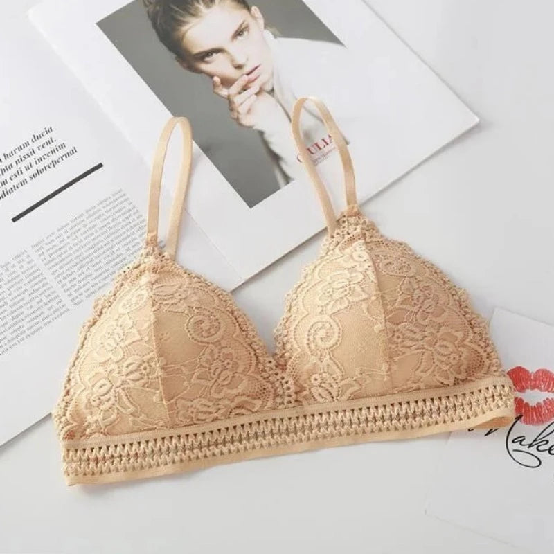 Beige Soutien-gorge en dentelle décorative