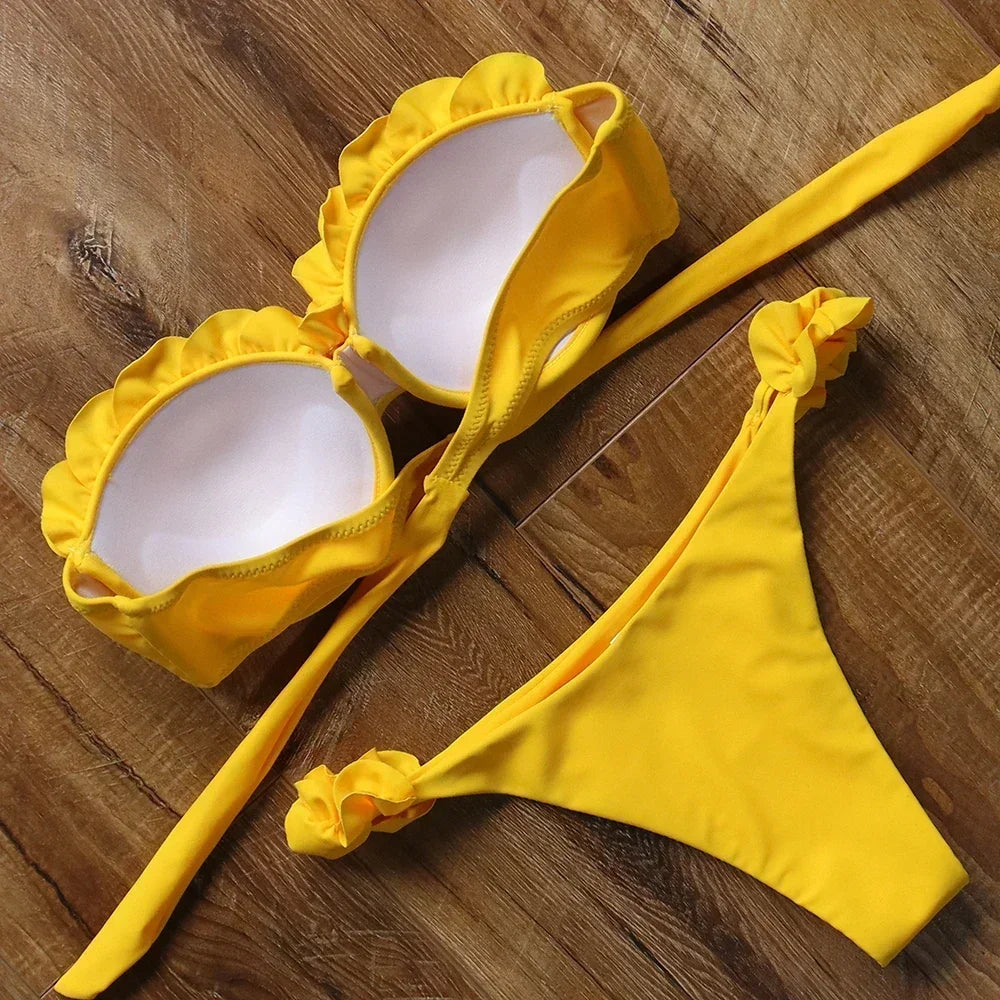  Bikini deux pièces avec volant décoratif