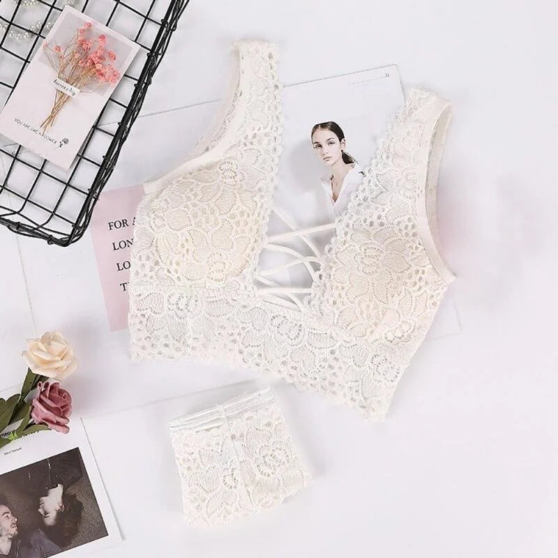 Blanc Lingerie Fine en Dentelle - Brettelles Larges