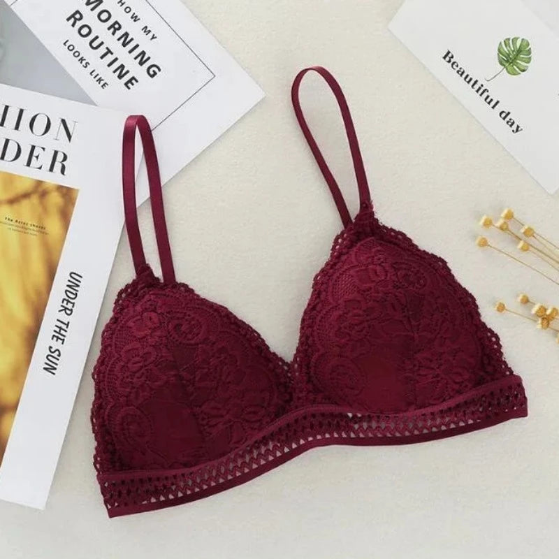 Bordeaux Soutien-gorge en dentelle décorative