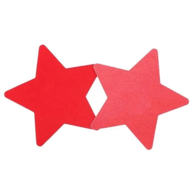 Cache-tétons Autoadhésifs - Forme D’étoiles - Rouge