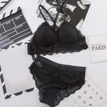 Ensemble de sous-vêtements - dentelle sensuelle - noir / universelle