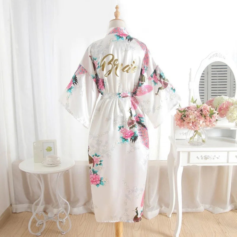 Kimono Femme - Déshabillé Pour La Mariée - Blanc /