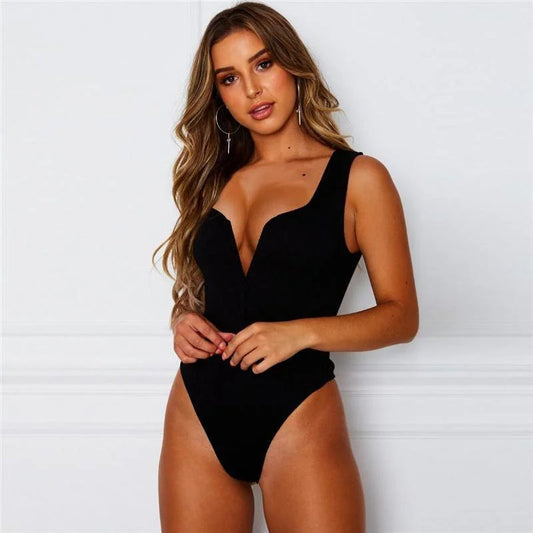 Noir Body Classique - Joli Décolleté en V