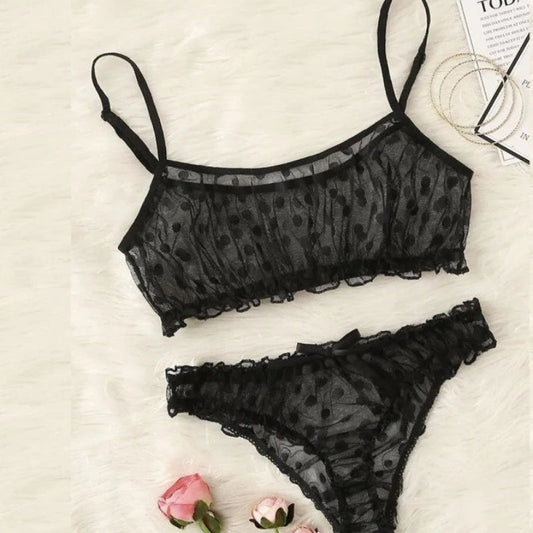 Noir Ensemble de Sous-Vêtements - Lingerie en Dentelle