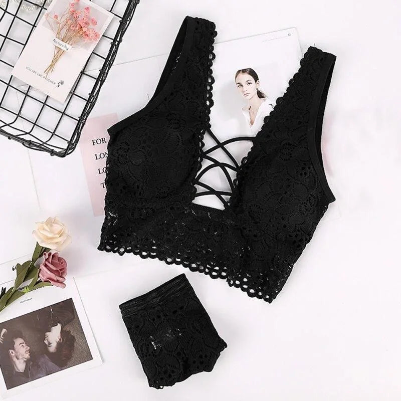 Noir Lingerie Fine en Dentelle - Brettelles Larges